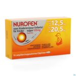 Packshot Nurofen Kind 125mg Suppo 10x125mg