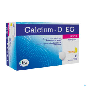 Packshot Calcium-D EG Forte 1000Mg/800Ie Citroen Kauwtabl90