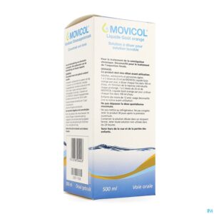 Packshot Movicol Vloeibaar Sinaasappelsm Conc Drank 500ml