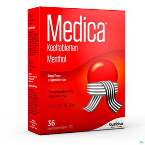 Packshot Medica Keeltabletten Menthol 36 zuigtabletten
