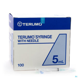 Packshot Terumo Spuit+naald 21g 1 1/2 Tb 5ml Groen 100