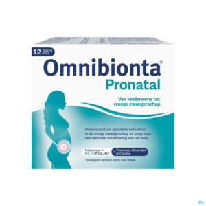 Packshot Omnibionta Pronatal kinderwens en vroege zwangerschap - 12 weken Pack (84 tabletten)