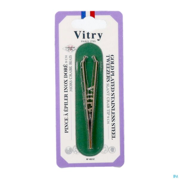 Packshot Epileerpincet Krab Schuin Inox Verguld