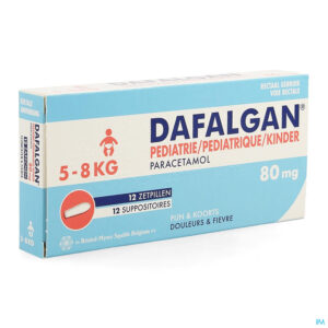 Packshot Dafalgan Pediatrie 80mg Suppo 12