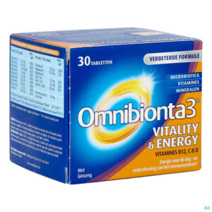 Packshot Omnibionta 3 Vitality Energy Tabl 30