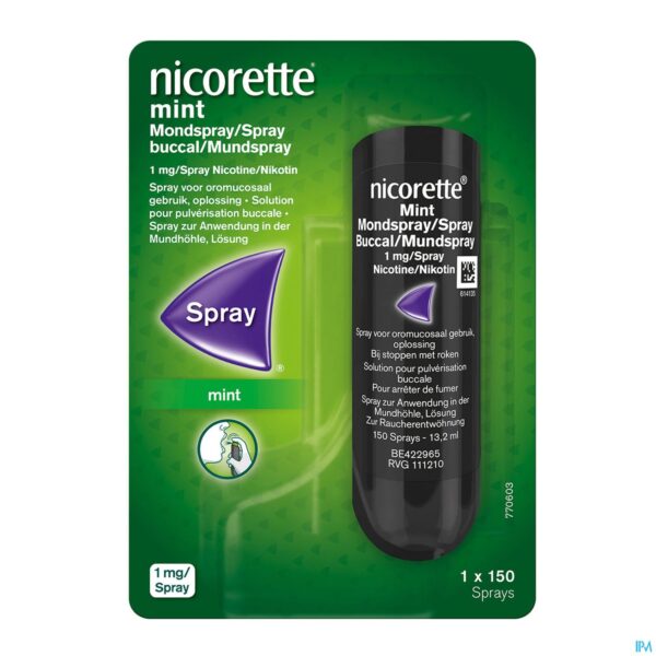 Packshot Nicorette Mint Mondspray 1x150 Sprays 1mg/spray