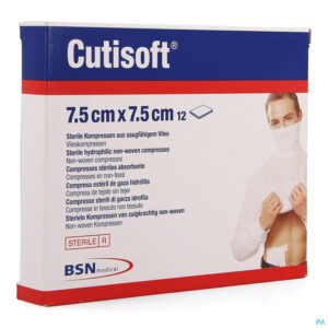 Packshot Cutisoft 7,5cmx7,5cm 12 Leukoplast