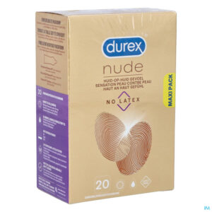Packshot Durex Nude No Latex Condooms 20