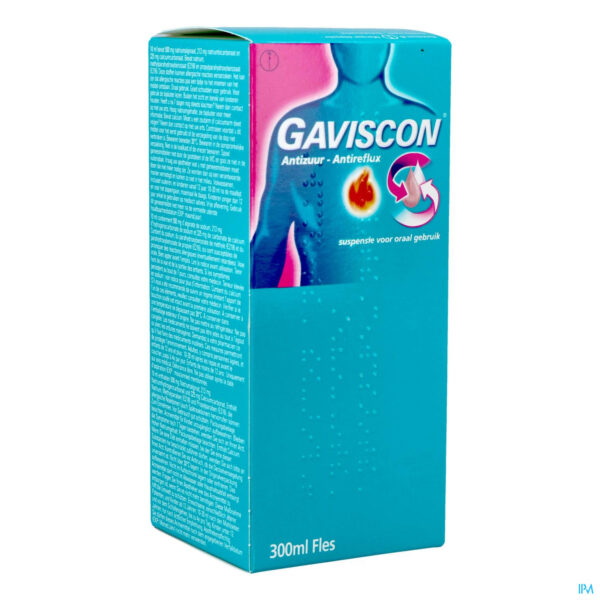 Packshot Gaviscon Antireflux Antizuur Orale Susp 300ml