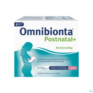 Packshot Omnibionta Postnatal+ (Borstvoeding): 8 weken Pack (56 tabletten+56 capsules)