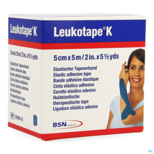 Packshot Leukotape K Kleefwindel Elast Blauw 5,0cmx5m 1