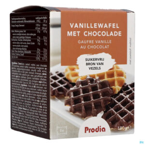 Packshot Prodia Wafel Vanille-chocolade 185g 5683 Revogan