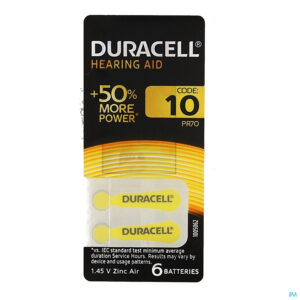 Packshot Duracell Easytab Hoorbatterij Da10 6 Geel