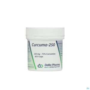 Packshot Curcuma-250 Caps 60 Deba