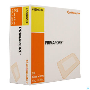 Packshot Primapore S&n Verb Post-op 10cmx 8cm 20 66000317