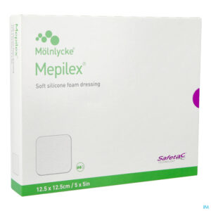 Packshot Mepilex Schuimverb Sil Abs Ster 12,5x12,5cm 5