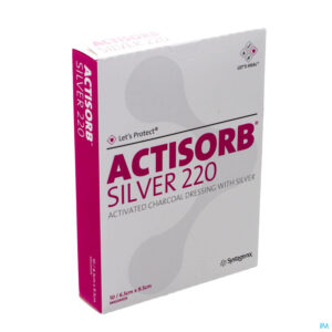 Packshot Actisorb Silver 220 Kp 9,5x 6,5cm 10 Mas065de