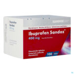 Packshot Ibuprofen Sandoz 400mg Comp Pell 100x400mg