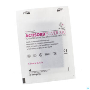 Packshot Actisorb Silver 220 Kp 9,5x 6,5cm 1 Mas065de