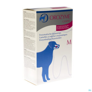 Packshot Orozyme Canine M Kauwstrip Enzym.hond 10-30kg 141g