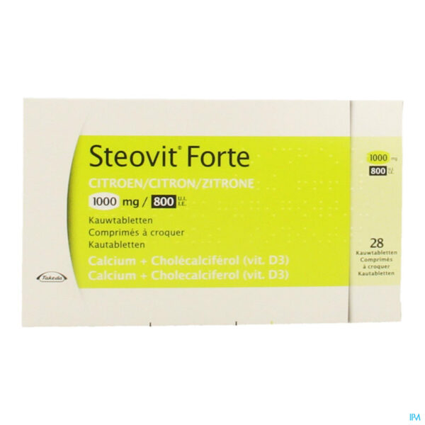 Packshot Steovit Forte 1000mg/800ie Kauwtabl 28