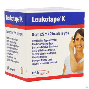 Packshot Leukotape K Kleefwindel Elast Huid 5,0cmx5m 1