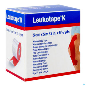 Packshot Leukotape K Kleefwindel Elast Rood 5,0cmx5m 1