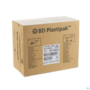 Packshot Bd Plastipak Spuit+nld Tuberc.1ml 25g 5/8 1 303175