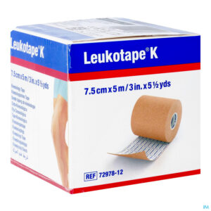 Packshot Leukotape K Kleefwindel Elast Huid 7,5cmx5m 1