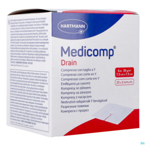 Packshot Medicomp Drain 7,5x7,5cm 6l.st25x2 P/s