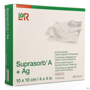 Packshot Suprasorb A+ag Kp Alg. Calc. 10x10cm 10 20571