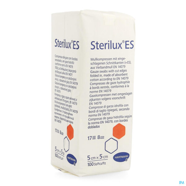 Packshot Sterilux Es 5x5cm 8l.nst. 100 P/s