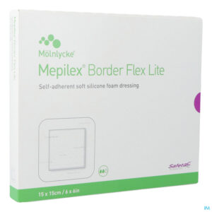 Packshot Mepilex Lite Dun Verb Sil Ster 15x15,00cm 5 284300