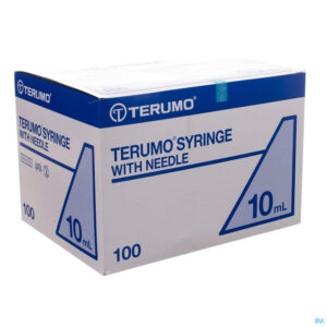 Packshot Terumo Spuit+naald 21g 1 1/2 Tb Groen 10ml 100