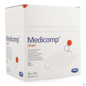 Packshot Medicomp Drain 10x10cm 6l. St.25x2 P/s