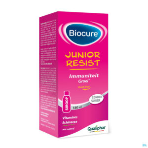 Packshot Biocure Junior Siroop Suikervrij 180ml