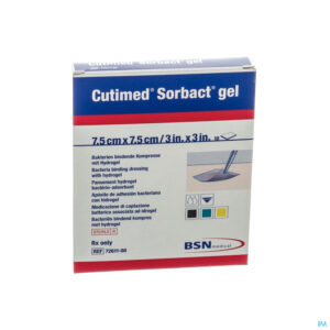 Packshot Cutimed Sorbact Gel 7,5cmx 7,5cm 10 7261100