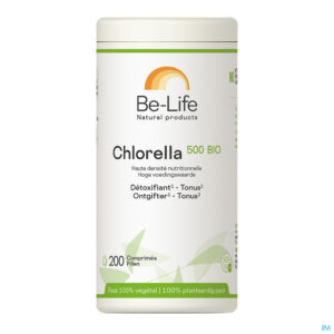 Packshot Chlorella 500 Bio Be Life Tabl 200