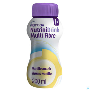 Packshot NutriniDrink Multi Fibre Vanillesmaak Flesje 200ml