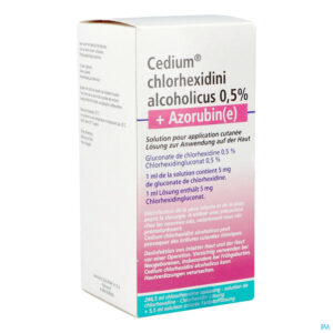 Packshot Cedium Chlorhexidini Gluc Alc 0,5% 250ml+azorubine