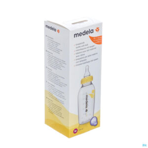 Packshot Medela Moedermelkflesje 250ml+speen Medium Flow