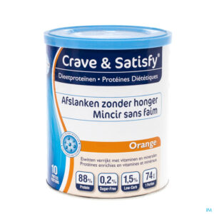 Packshot Crave & Satisfy Dieetproteinen Orange Pot 200g