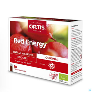 Packshot Ortis Red Energy Bio Alc 10x15ml