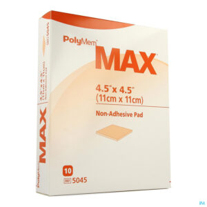 Packshot Polymem Max Pad Dressing N/adh 11x11cm 10 5045