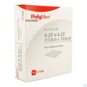 Packshot Polymem Silver Niet-klevend Pad 10,8cmx10,8cm 15