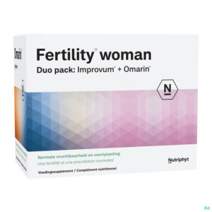 Packshot Fertility woman Duo 60 tab Improvum + 60 softgels Omarin