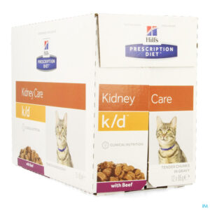 Packshot Prescription Diet Feline K/d Beef 12x85g