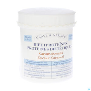 Packshot Crave & Satisfy Dieetproteinen Karamel Pot 200g