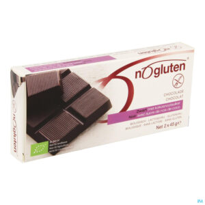 Packshot Nogluten Chocoladereep Zwart Bio2x45g 3996 Revogan