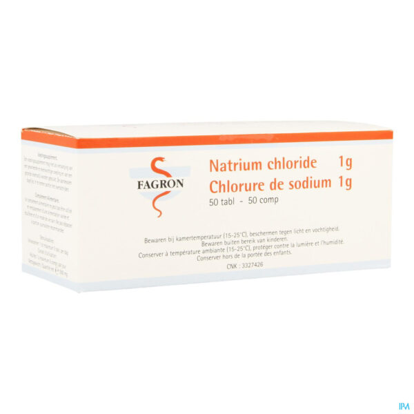 Packshot Natrium Chloride 1g Comp 50 Fag